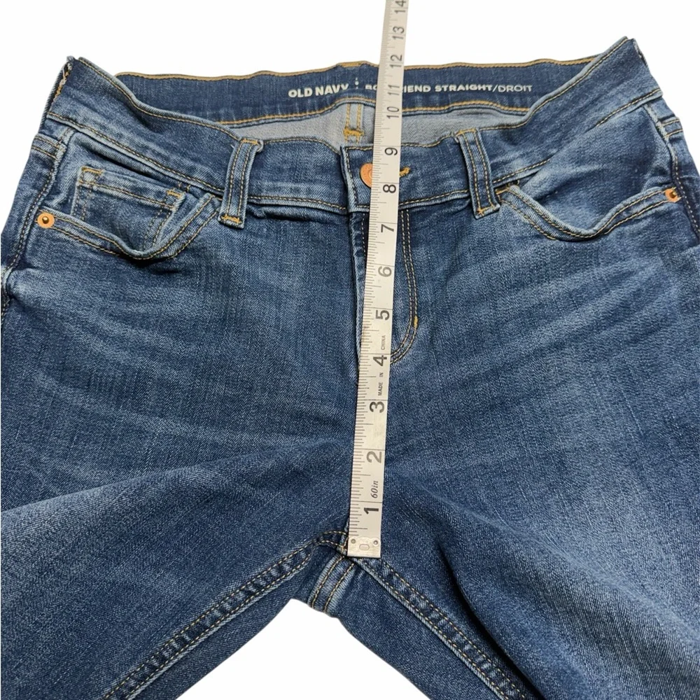 Old Navy Size 2 Distressed Boyfriend Straight Leg Blue Jeans Raw Hem - Picture 4 of 7